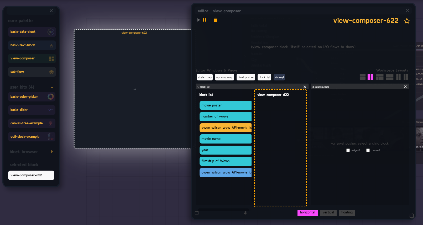 Rabbit 102 - Visual Composition  of REPL block outputs, "Wow"