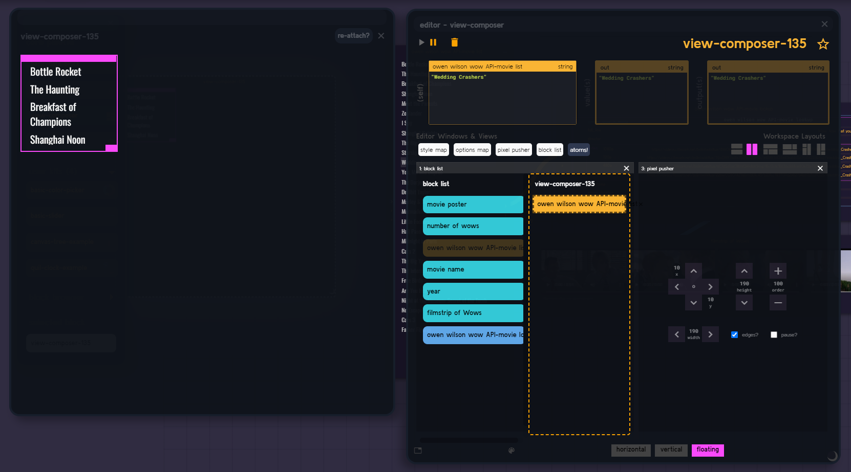 Rabbit 102 - Visual Composition  of REPL block outputs, "Wow"