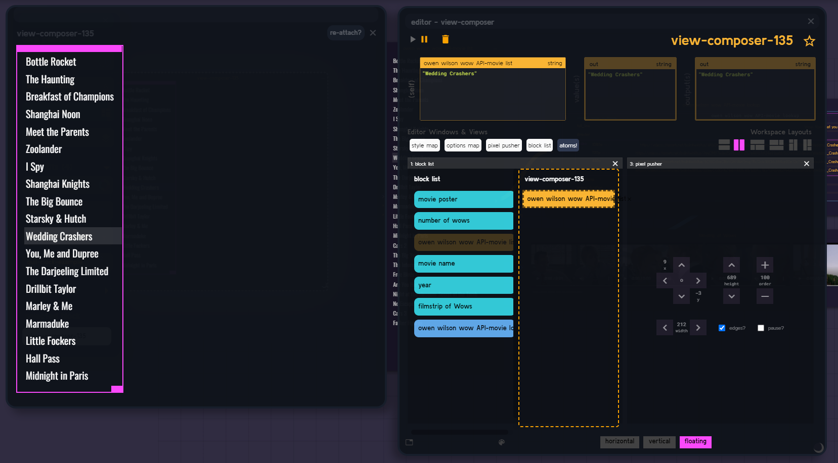 Rabbit 102 - Visual Composition  of REPL block outputs, "Wow"