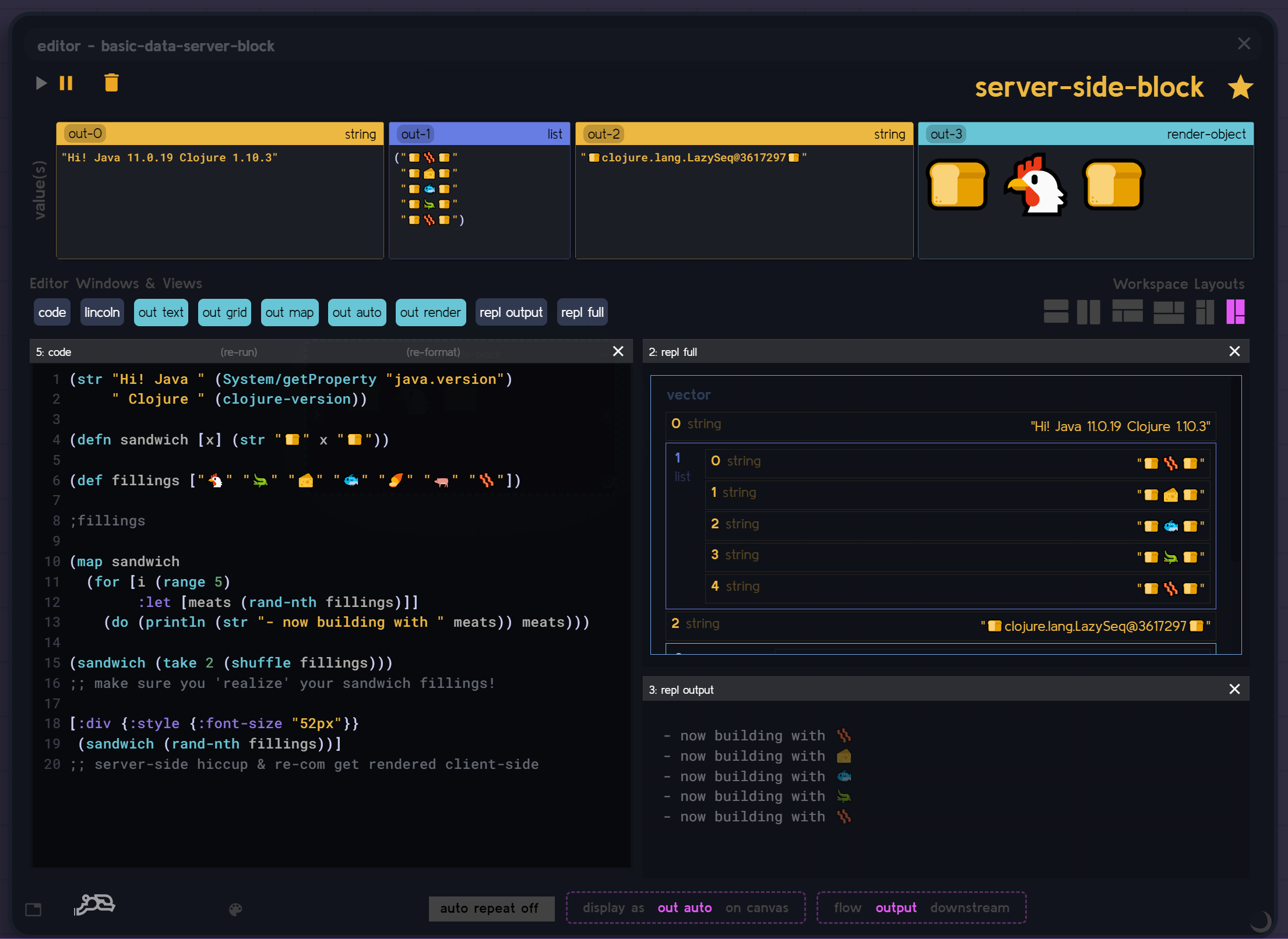 Using Data Rabbit as a 'data rich' Clojure REPL Client