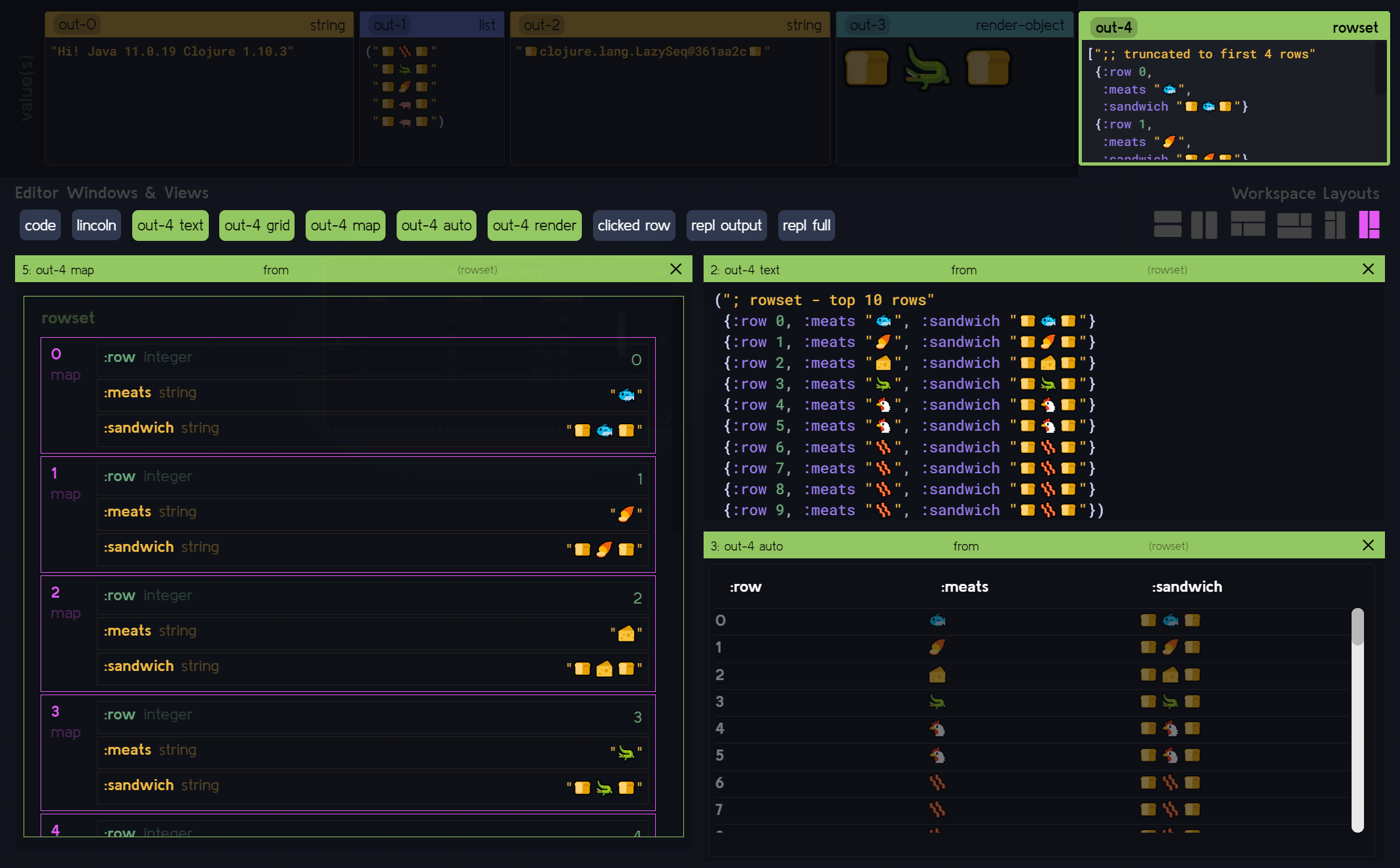 Using Data Rabbit as a 'data rich' Clojure REPL Client