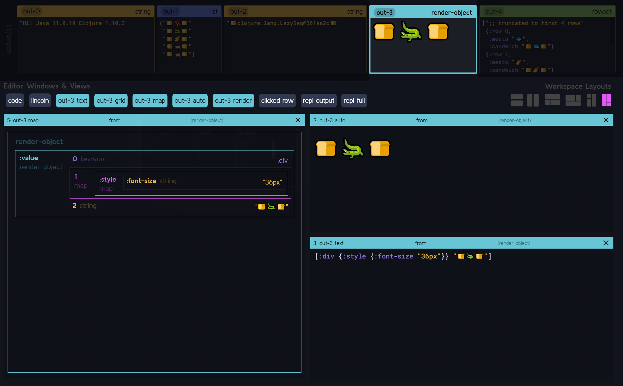 Using Data Rabbit as a 'data rich' Clojure REPL Client